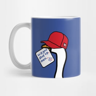 Small Portrait of a Goose in Red Hat with Stolen Joe Biden First Debate Quote Mug